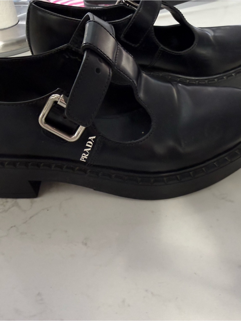 Prada Black Mary Jane Loafers - 38/US 9 - Picture 4 of 7
